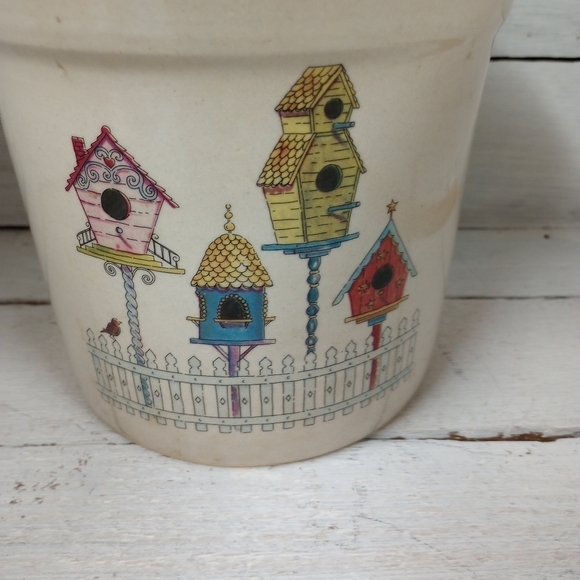 Shaker & Thangs Pottery BIRDHOUSES Utensil Crock Country Vase Farmhouse Decor. - Picture 2 of 9